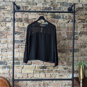 French Connection Black LS Top